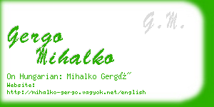 gergo mihalko business card
